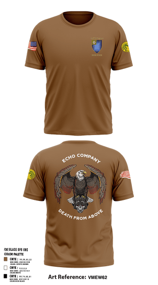 Short Sleeve Performance Shirt, E Co 3-34 IN REG “Death from above”, Army, Teamtime, Team time, sublimation, custom sports apparel, team uniforms, spirit wear, spiritwear, sports uniforms, custom shirts, team store, custom team store, fundraiser sports, apparel fundraiser