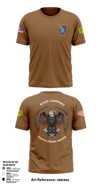 E Co 3-34 IN REG “Death from above” 14936905 Short Sleeve Performance Shirt - 5