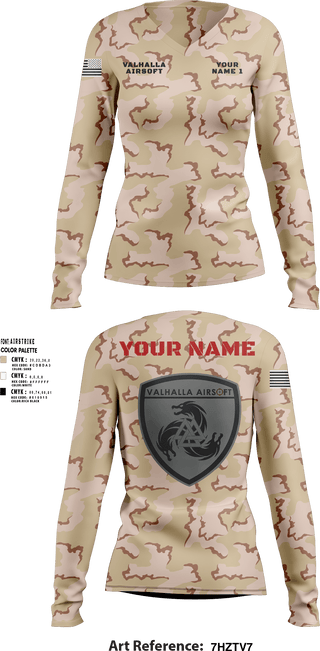Women's Long Sleeve Vneck Shirt, , Army, Teamtime, Team time, sublimation, custom sports apparel, team uniforms, spirit wear, spiritwear, sports uniforms, custom shirts, team store, custom team store, fundraiser sports, apparel fundraiser