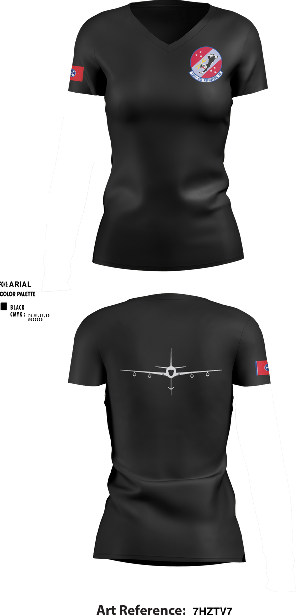 Women's Short Sleeve Vneck Shirt, 151st Air Refueling Squadron, Air Force, Teamtime, Team time, sublimation, custom sports apparel, team uniforms, spirit wear, spiritwear, sports uniforms, custom shirts, team store, custom team store, fundraiser sports, apparel fundraiser