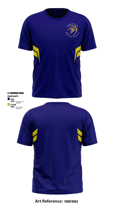 Owosso High School Basketball 36542620 Short Sleeve Performance Shirt - 1