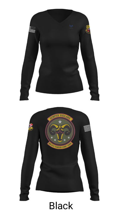 Towson Composite Squadron 17976164 Women's Long Sleeve V-neck Shirt - 39