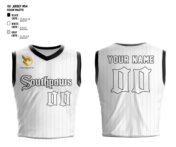 Southpaws 54563910 Reversible Basketball Jersey (Black/white) - 7