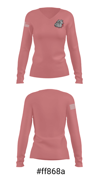 Strathmore Bulldogs 30556555 Women's Long Sleeve V-neck Shirt - 20