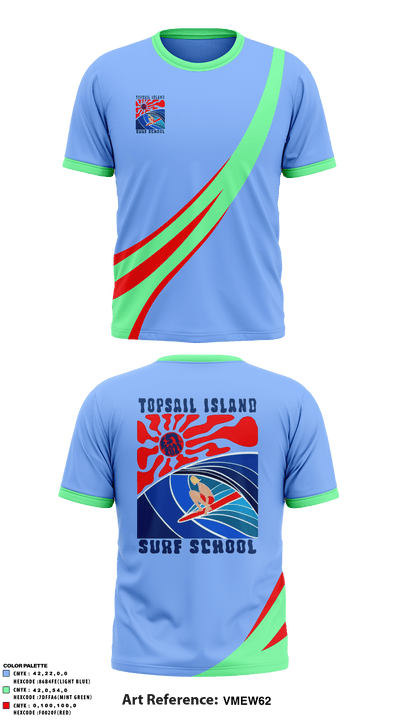 Topsail Island Surf School 81883035 Short Sleeve Performance Shirt - 1