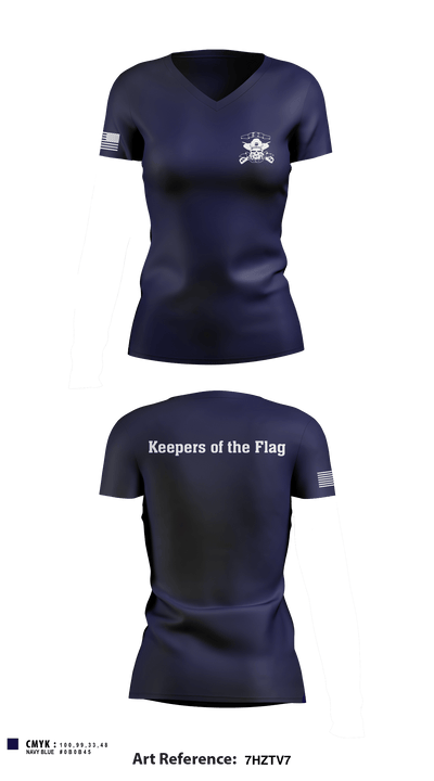 B-2 Patriots 17265313 Women's Short Sleeve V-neck Shirt - 5
