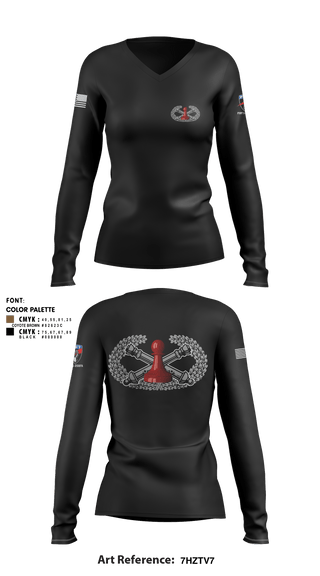Women's Long Sleeve Vneck Shirt, , National Guard, Teamtime, Team time, sublimation, custom sports apparel, team uniforms, spirit wear, spiritwear, sports uniforms, custom shirts, team store, custom team store, fundraiser sports, apparel fundraiser