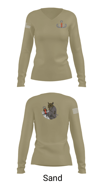 764th EOD 38485601 Women's Long Sleeve V-neck Shirt - 41