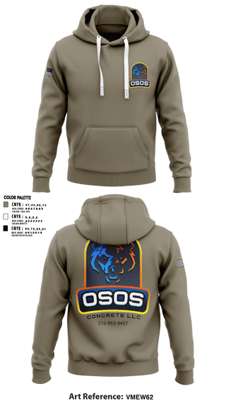 Hoodie, OSOS CONCRETE LLC, , Teamtime, Team time, sublimation, custom sports apparel, team uniforms, spirit wear, spiritwear, sports uniforms, custom shirts, team store, custom team store, fundraiser sports, apparel fundraiser