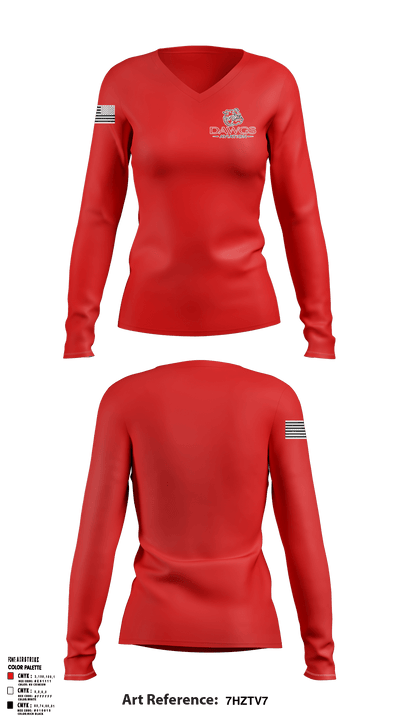 Dawgs Aviation 24782317 Women's Long Sleeve V-neck Shirt - 1