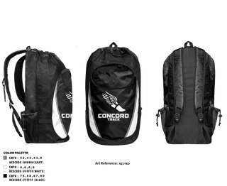 Gear Bag, Concord High School Track, Cross Country, Teamtime, Team time, sublimation, custom sports apparel, team uniforms, spirit wear, spiritwear, sports uniforms, custom shirts, team store, custom team store, fundraiser sports, apparel fundraiser