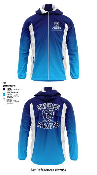 Windbreaker, Saint Charles High School Cheer, Cheer, Teamtime, Team time, sublimation, custom sports apparel, team uniforms, spirit wear, spiritwear, sports uniforms, custom shirts, team store, custom team store, fundraiser sports, apparel fundraiser