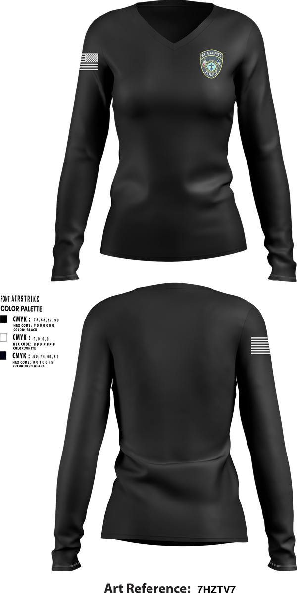 Women's Long Sleeve Vneck Shirt, SGPD, Police, Teamtime, Team time, sublimation, custom sports apparel, team uniforms, spirit wear, spiritwear, sports uniforms, custom shirts, team store, custom team store, fundraiser sports, apparel fundraiser