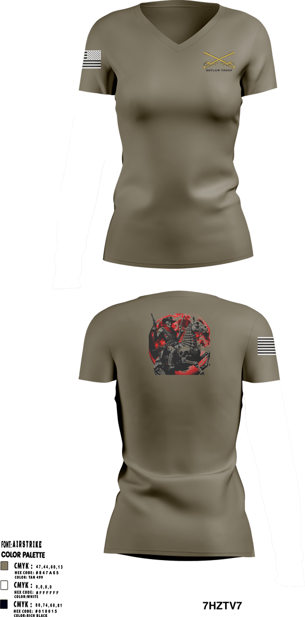 Women's Short Sleeve Vneck Shirt, Outlaw troop, Army, Teamtime, Team time, sublimation, custom sports apparel, team uniforms, spirit wear, spiritwear, sports uniforms, custom shirts, team store, custom team store, fundraiser sports, apparel fundraiser