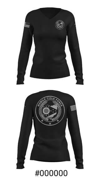 Women's Long Sleeve Vneck Shirt, , Police, Teamtime, Team time, sublimation, custom sports apparel, team uniforms, spirit wear, spiritwear, sports uniforms, custom shirts, team store, custom team store, fundraiser sports, apparel fundraiser