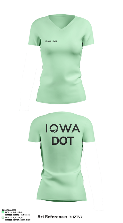 Iowa DOT 52653501 Women's Short Sleeve V-neck Shirt - 2
