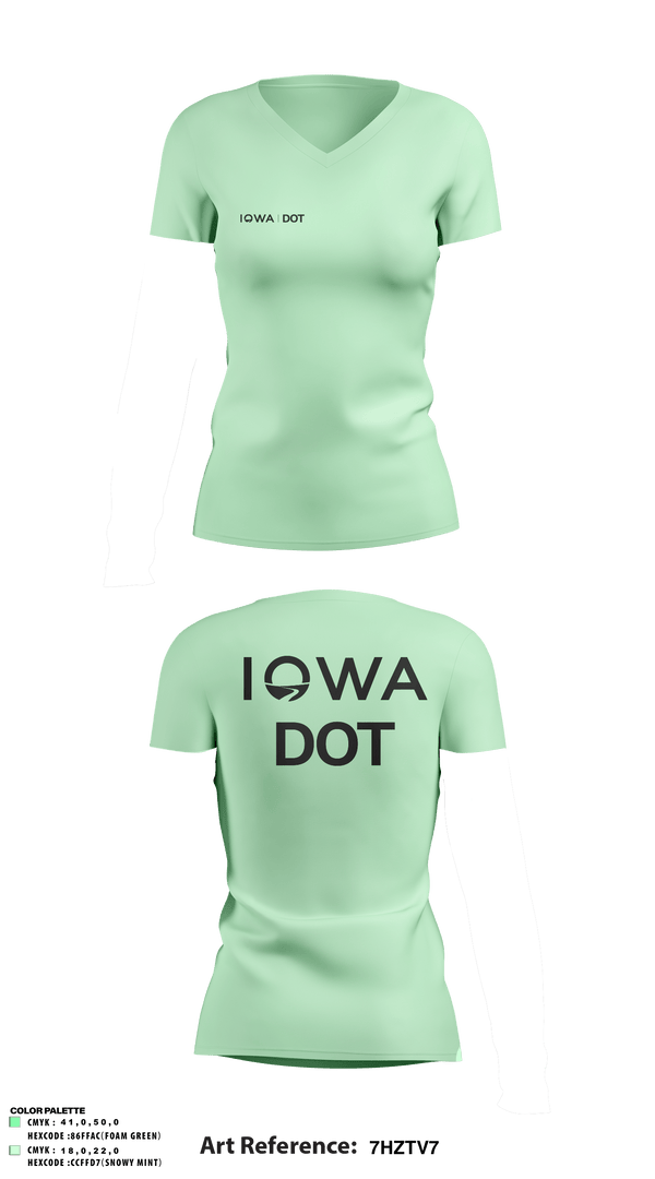 Women's Short Sleeve Vneck Shirt, Iowa DOT, , Teamtime, Team time, sublimation, custom sports apparel, team uniforms, spirit wear, spiritwear, sports uniforms, custom shirts, team store, custom team store, fundraiser sports, apparel fundraiser