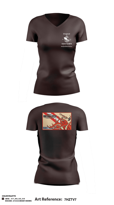 Original Oaktown Divers 71908352 Women's Short Sleeve V-neck Shirt - 1