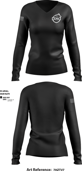 Women's Long Sleeve Vneck Shirt, Alpha, , Teamtime, Team time, sublimation, custom sports apparel, team uniforms, spirit wear, spiritwear, sports uniforms, custom shirts, team store, custom team store, fundraiser sports, apparel fundraiser