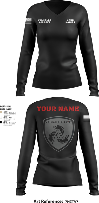 Women's Long Sleeve Vneck Shirt, , Army, Teamtime, Team time, sublimation, custom sports apparel, team uniforms, spirit wear, spiritwear, sports uniforms, custom shirts, team store, custom team store, fundraiser sports, apparel fundraiser