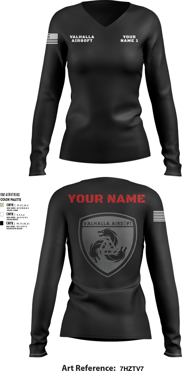 Women's Long Sleeve Vneck Shirt, , Army, Teamtime, Team time, sublimation, custom sports apparel, team uniforms, spirit wear, spiritwear, sports uniforms, custom shirts, team store, custom team store, fundraiser sports, apparel fundraiser