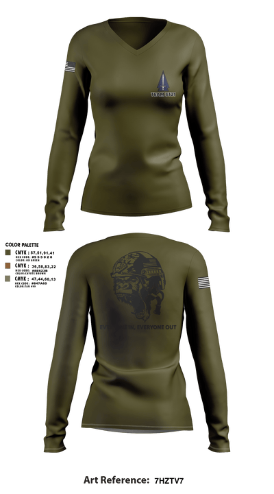 3rd SFAB 14346541 Women's Long Sleeve V-neck Shirt - 1
