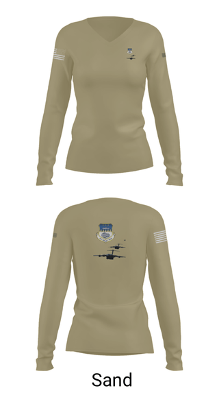 Women's Long Sleeve Vneck Shirt, , Air Force, Teamtime, Team time, sublimation, custom sports apparel, team uniforms, spirit wear, spiritwear, sports uniforms, custom shirts, team store, custom team store, fundraiser sports, apparel fundraiser