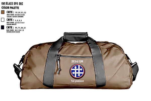Duffle Bag, 263rd QM, Army, Teamtime, Team time, sublimation, custom sports apparel, team uniforms, spirit wear, spiritwear, sports uniforms, custom shirts, team store, custom team store, fundraiser sports, apparel fundraiser