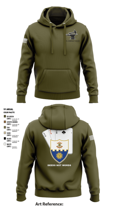 Anvil company, 2-22 Infantry 69124042 Hoodie - 1