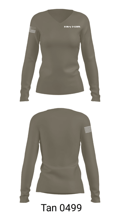 B Btry 3-133FA 40436737 Women's Long Sleeve V-neck Shirt - 41
