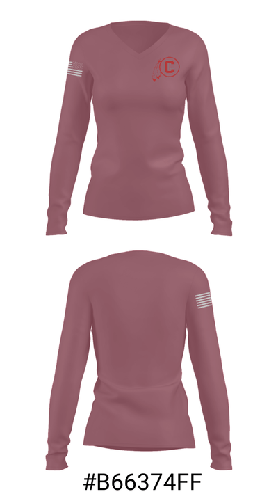 Carlisle Senior High School Volleyball 73630774 Women's Long Sleeve V-neck Shirt - 26