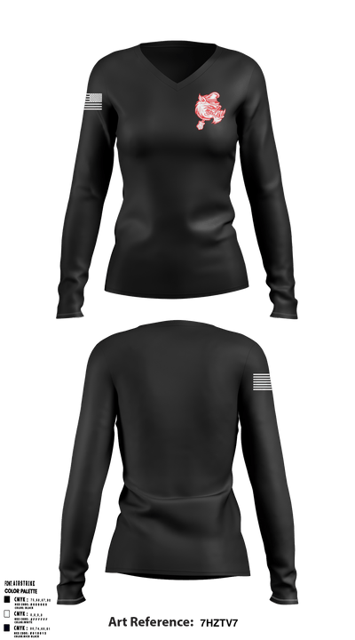 B Shift 88353979 Women's Long Sleeve V-neck Shirt - 1