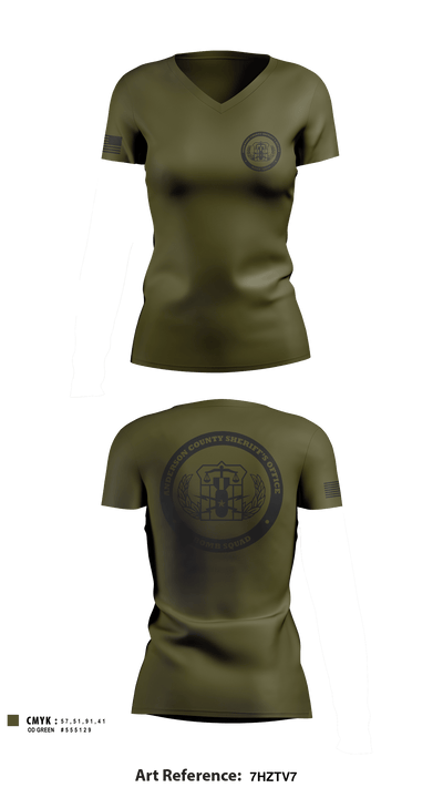 Anderson County Sheriff's Office - EOD 54857541 Women's Short Sleeve V-neck Shirt - 1
