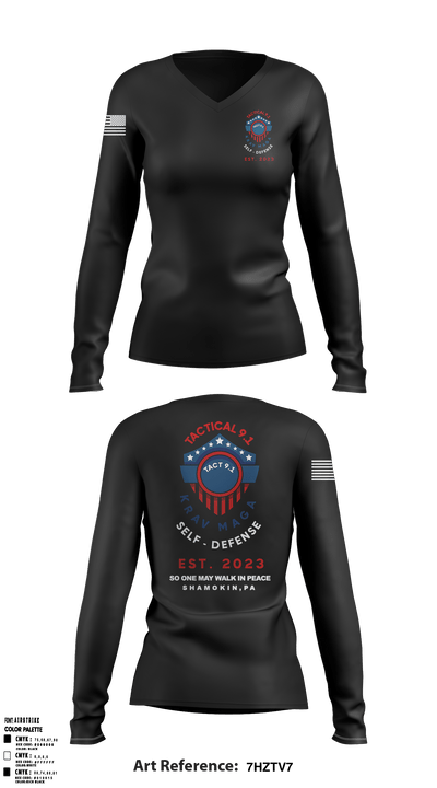 Tactical 9.1 Krav Maga Self Defense 91416954 Women's Long Sleeve V-neck Shirt - 2