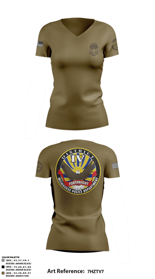 Women's Short Sleeve Vneck Shirt, District IV, Police, Teamtime, Team time, sublimation, custom sports apparel, team uniforms, spirit wear, spiritwear, sports uniforms, custom shirts, team store, custom team store, fundraiser sports, apparel fundraiser