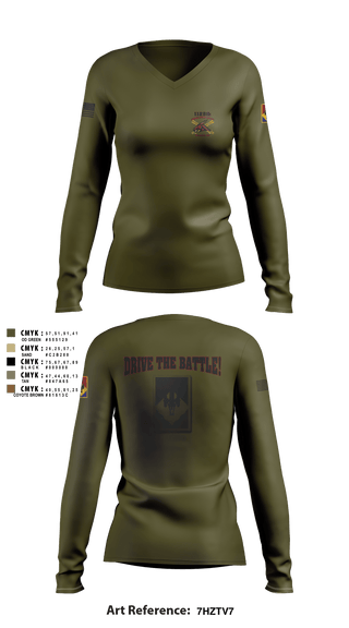 Women's Long Sleeve Vneck Shirt, , National Guard, Teamtime, Team time, sublimation, custom sports apparel, team uniforms, spirit wear, spiritwear, sports uniforms, custom shirts, team store, custom team store, fundraiser sports, apparel fundraiser
