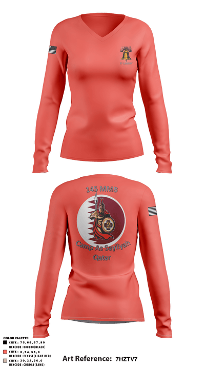 145 MMB 14990941 Women's Long Sleeve V-neck Shirt - 5