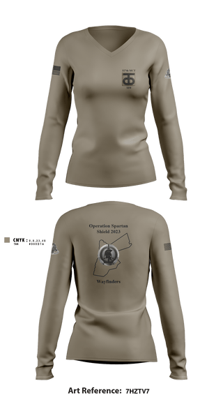 Women's Long Sleeve Vneck Shirt, , Army, Teamtime, Team time, sublimation, custom sports apparel, team uniforms, spirit wear, spiritwear, sports uniforms, custom shirts, team store, custom team store, fundraiser sports, apparel fundraiser