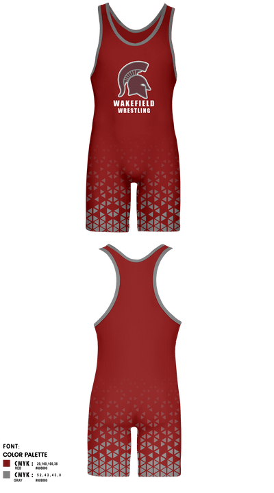 Wakefield High School Wrestling 47057815 Wrestling Singlet - 1