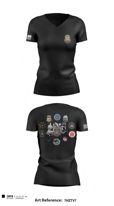 Carnage Co 2-108IN 24566913 Women's Short Sleeve V-neck Shirt - 1