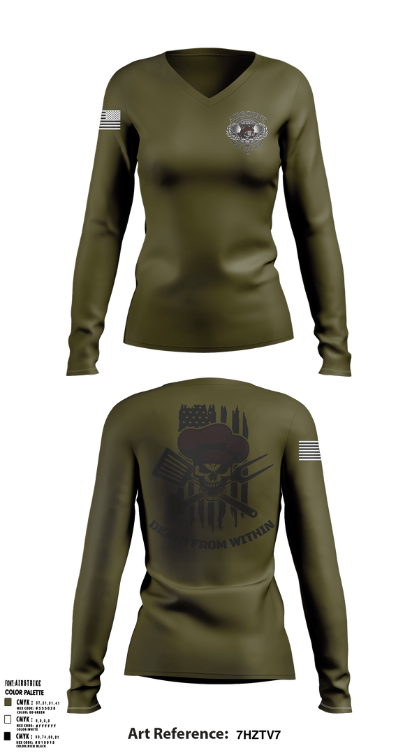 Women's Long Sleeve Vneck Shirt, , Army, Teamtime, Team time, sublimation, custom sports apparel, team uniforms, spirit wear, spiritwear, sports uniforms, custom shirts, team store, custom team store, fundraiser sports, apparel fundraiser