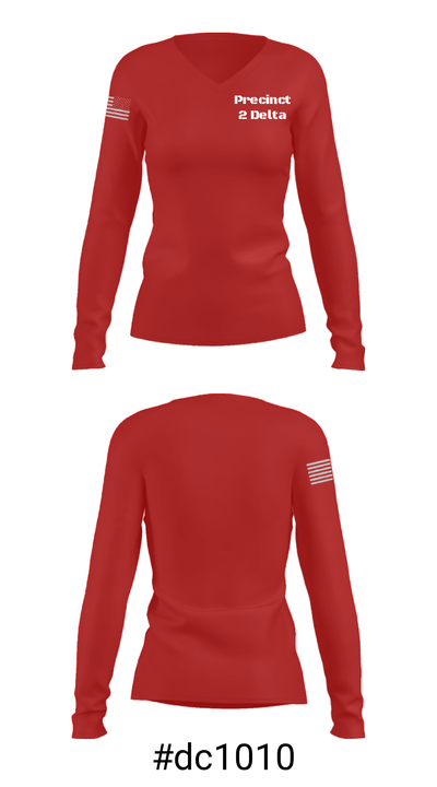 Precinct 2 Delta 41159276 Women's Long Sleeve V-neck Shirt - 37