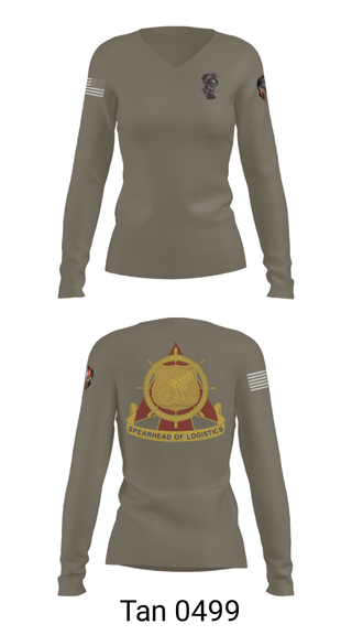 Women's Long Sleeve Vneck Shirt, , Army, Teamtime, Team time, sublimation, custom sports apparel, team uniforms, spirit wear, spiritwear, sports uniforms, custom shirts, team store, custom team store, fundraiser sports, apparel fundraiser