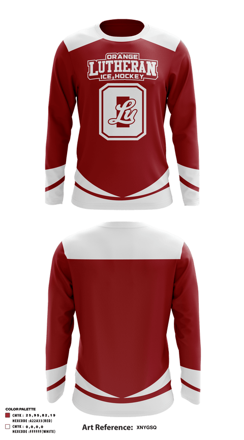 Long Sleeve Performance Shirt, Orange Lutheran High School Ice Hockey, Ice Hockey, Teamtime, Team time, sublimation, custom sports apparel, team uniforms, spirit wear, spiritwear, sports uniforms, custom shirts, team store, custom team store, fundraiser sports, apparel fundraiser