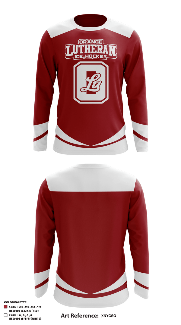 Long Sleeve Performance Shirt, Orange Lutheran High School Ice Hockey, Ice Hockey, Teamtime, Team time, sublimation, custom sports apparel, team uniforms, spirit wear, spiritwear, sports uniforms, custom shirts, team store, custom team store, fundraiser sports, apparel fundraiser