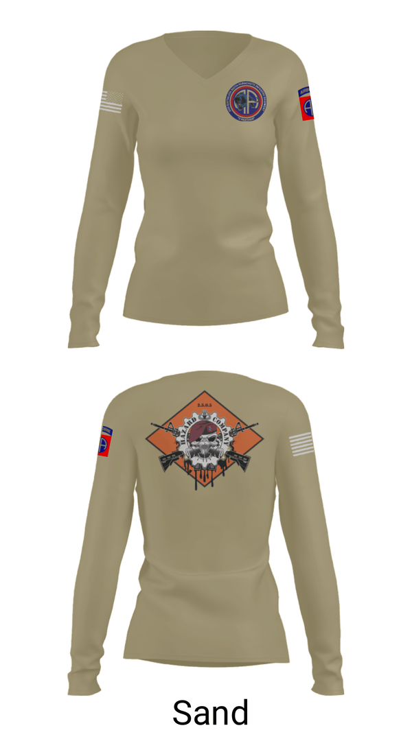 Women's Long Sleeve Vneck Shirt, , Army, Teamtime, Team time, sublimation, custom sports apparel, team uniforms, spirit wear, spiritwear, sports uniforms, custom shirts, team store, custom team store, fundraiser sports, apparel fundraiser