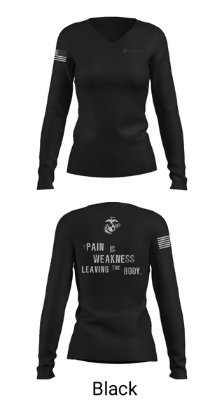 Women's Long Sleeve Vneck Shirt, , Marines, Teamtime, Team time, sublimation, custom sports apparel, team uniforms, spirit wear, spiritwear, sports uniforms, custom shirts, team store, custom team store, fundraiser sports, apparel fundraiser
