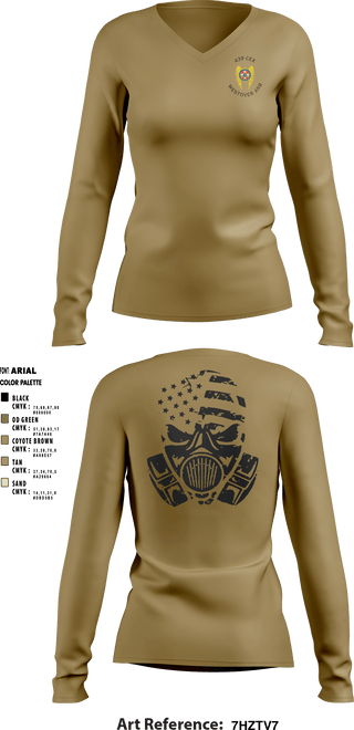 Women's Long Sleeve Vneck Shirt, , Air Force, Teamtime, Team time, sublimation, custom sports apparel, team uniforms, spirit wear, spiritwear, sports uniforms, custom shirts, team store, custom team store, fundraiser sports, apparel fundraiser