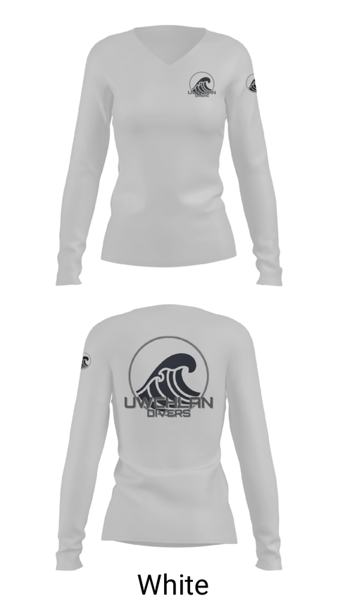 Women's Long Sleeve Vneck Shirt, Divers, Football, Teamtime, Team time, sublimation, custom sports apparel, team uniforms, spirit wear, spiritwear, sports uniforms, custom shirts, team store, custom team store, fundraiser sports, apparel fundraiser