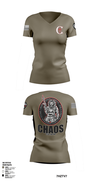 Chaos 7th 54905968 Women's Short Sleeve V-neck Shirt - 51